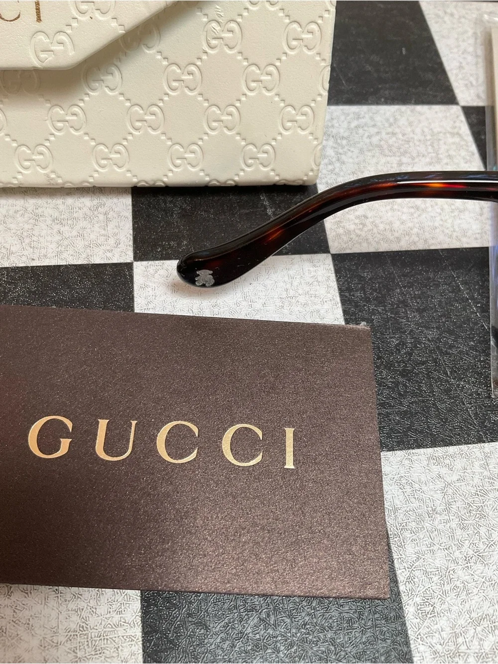 Gucci Kids Brown Gradient Square Sunglasses with Gold Accents